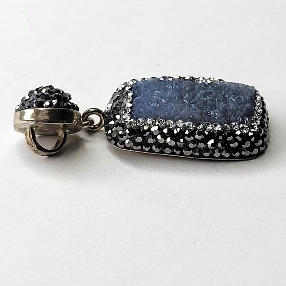 Silver Druzy and Marcasite Pendant - Picture 9 of 14